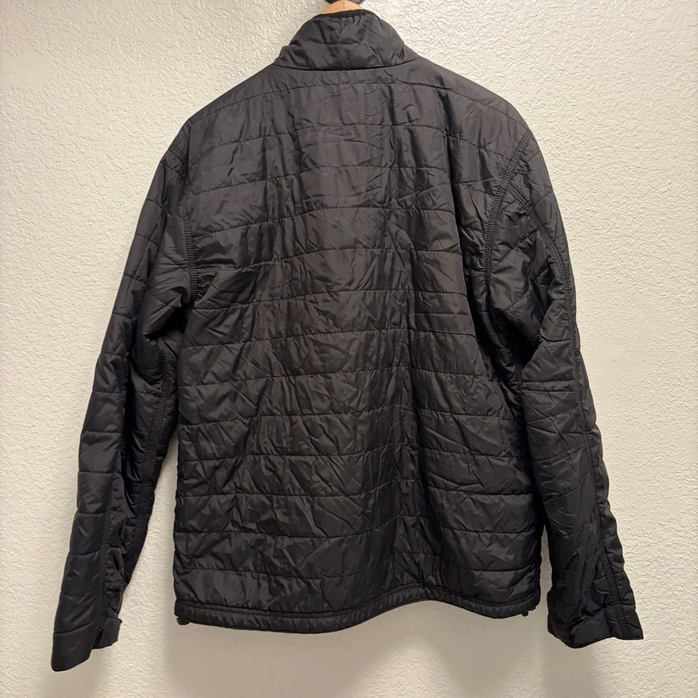 Carhartt Puffer Coat Jacket Mens Size Medium black embroidered hops & grain logo